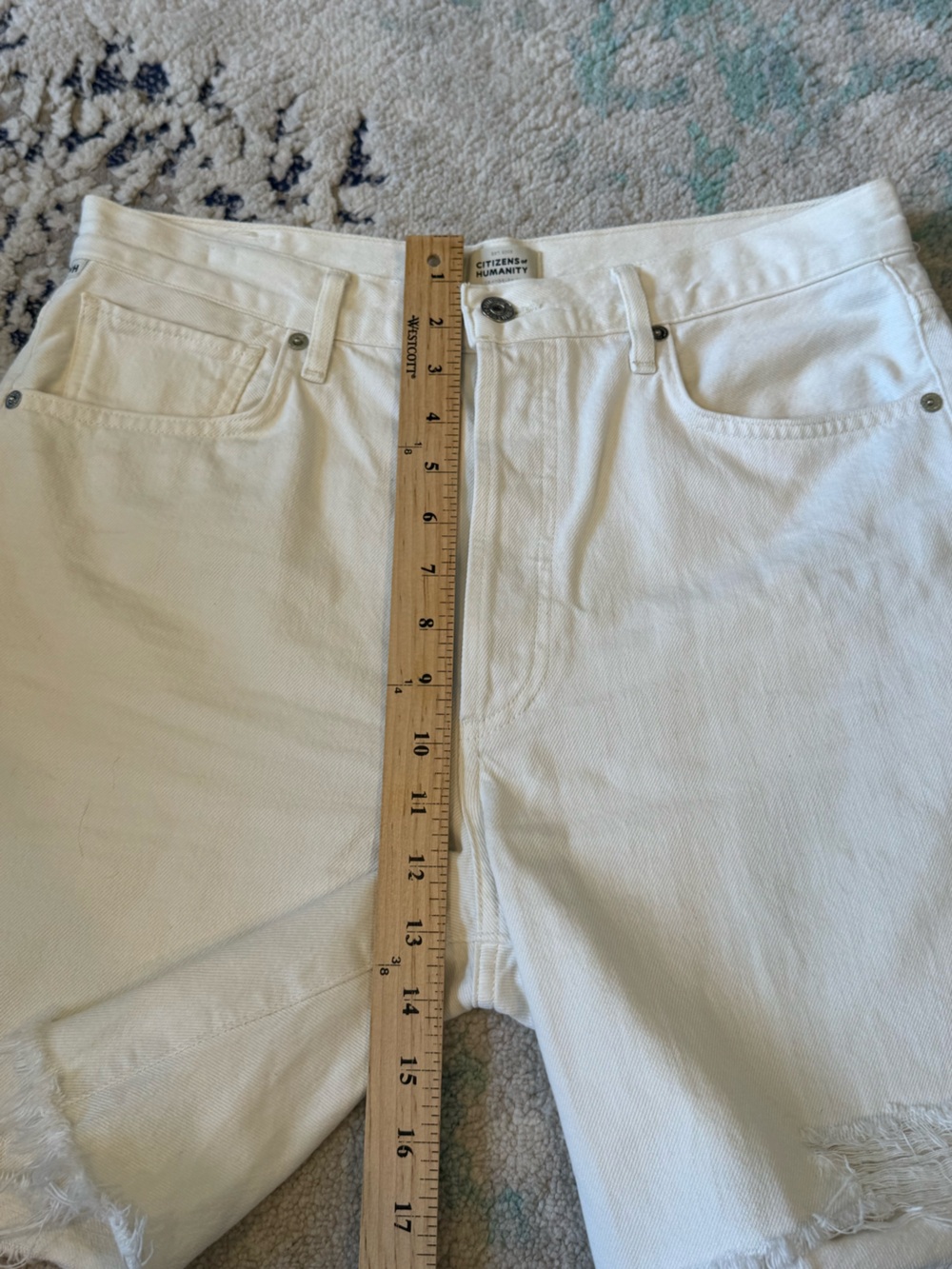 Citizens of Humanity Shorts Womens 29 White Camilla Jean High Waisted Bermuda - Picture 11 of 12